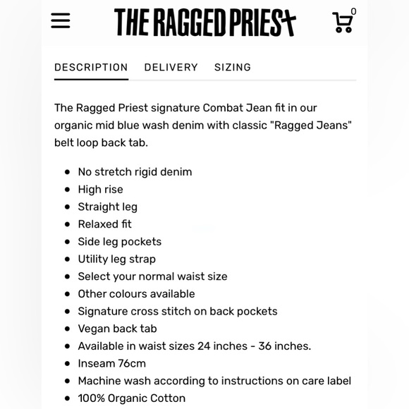 THE RAGGED PRIEST Combat Jeans size 10 light blue - Picture 6 of 10